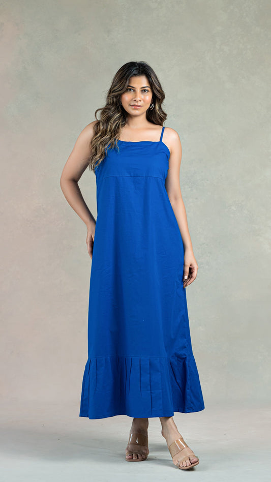 Royal Blue Spaghetti Organic Cotton Dress