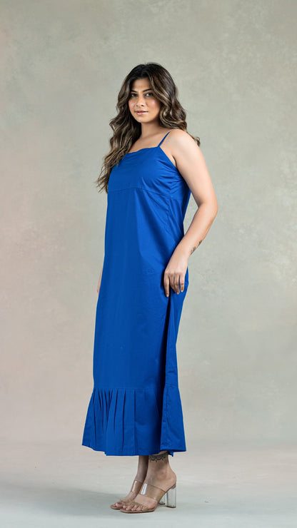 Royal Blue Spaghetti Organic Cotton Dress