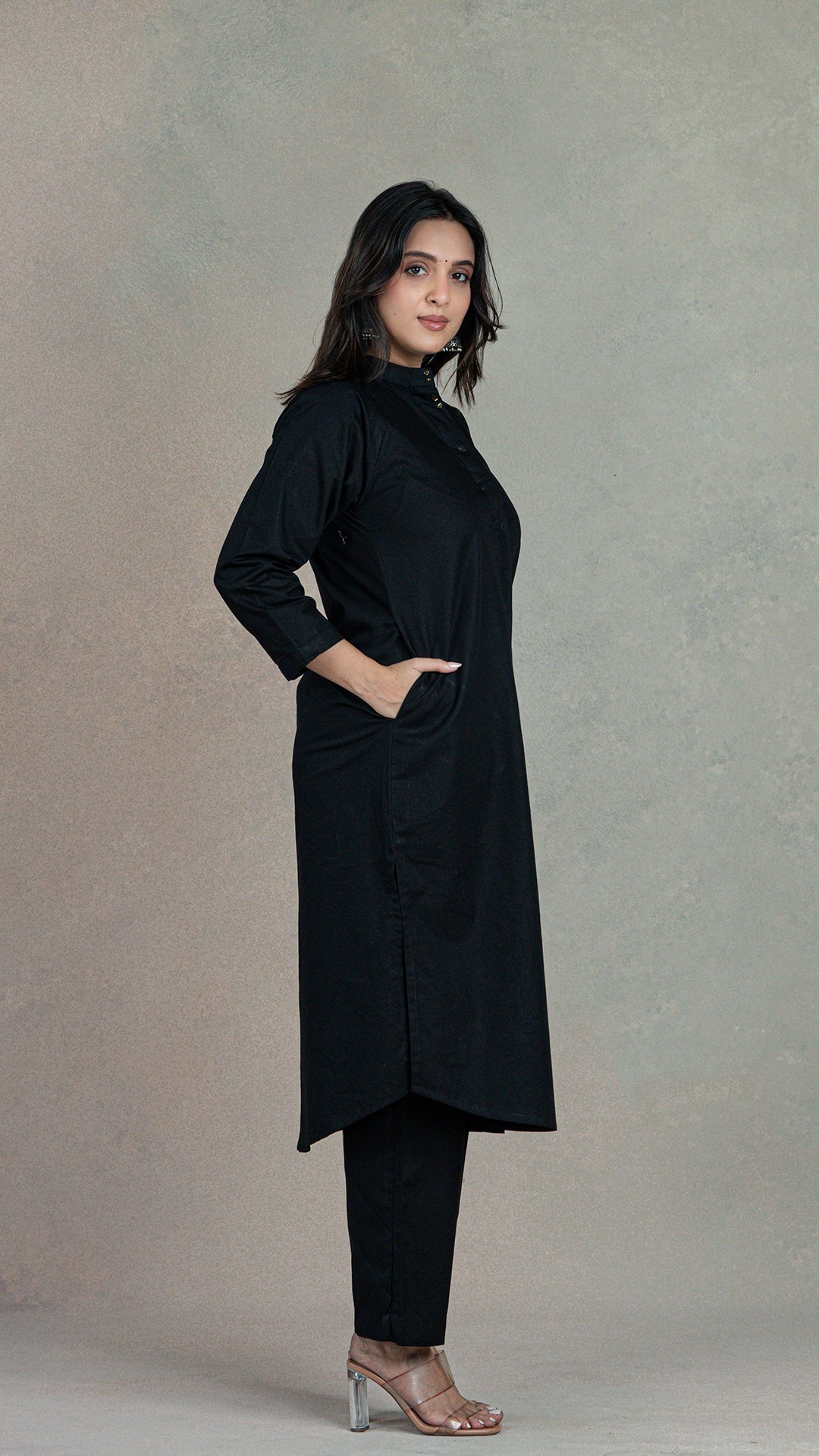 Everyday Organic Cotton Kurta- Black