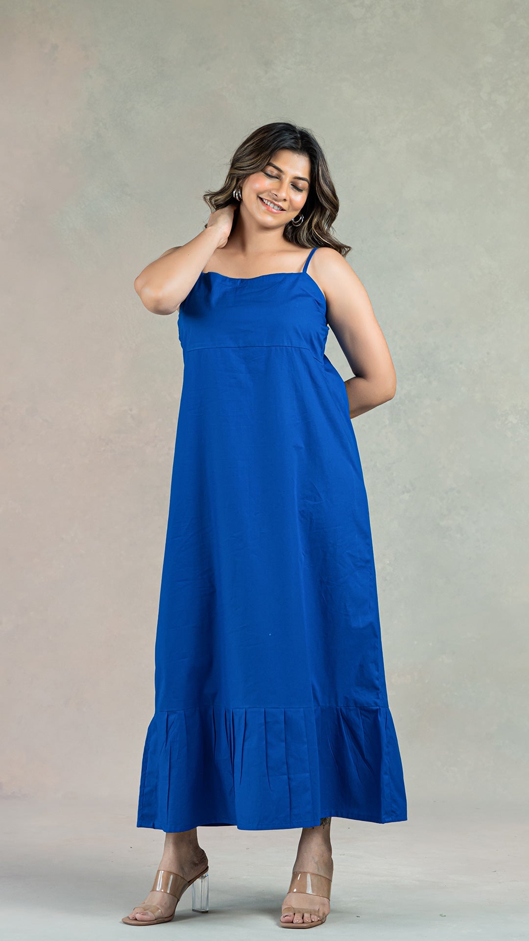 Royal Blue Spaghetti Organic Cotton Dress