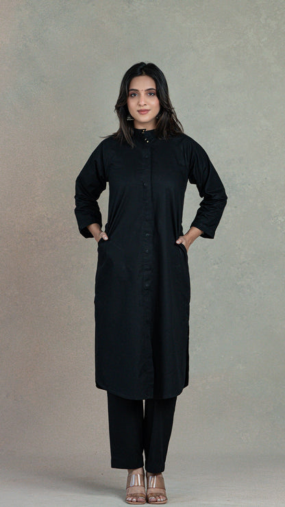 Everyday Organic Cotton Kurta- Black