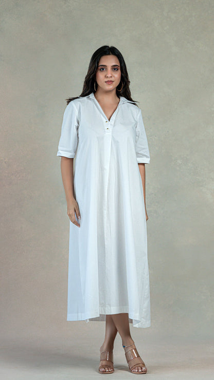 White Organic Cotton Dress - Long