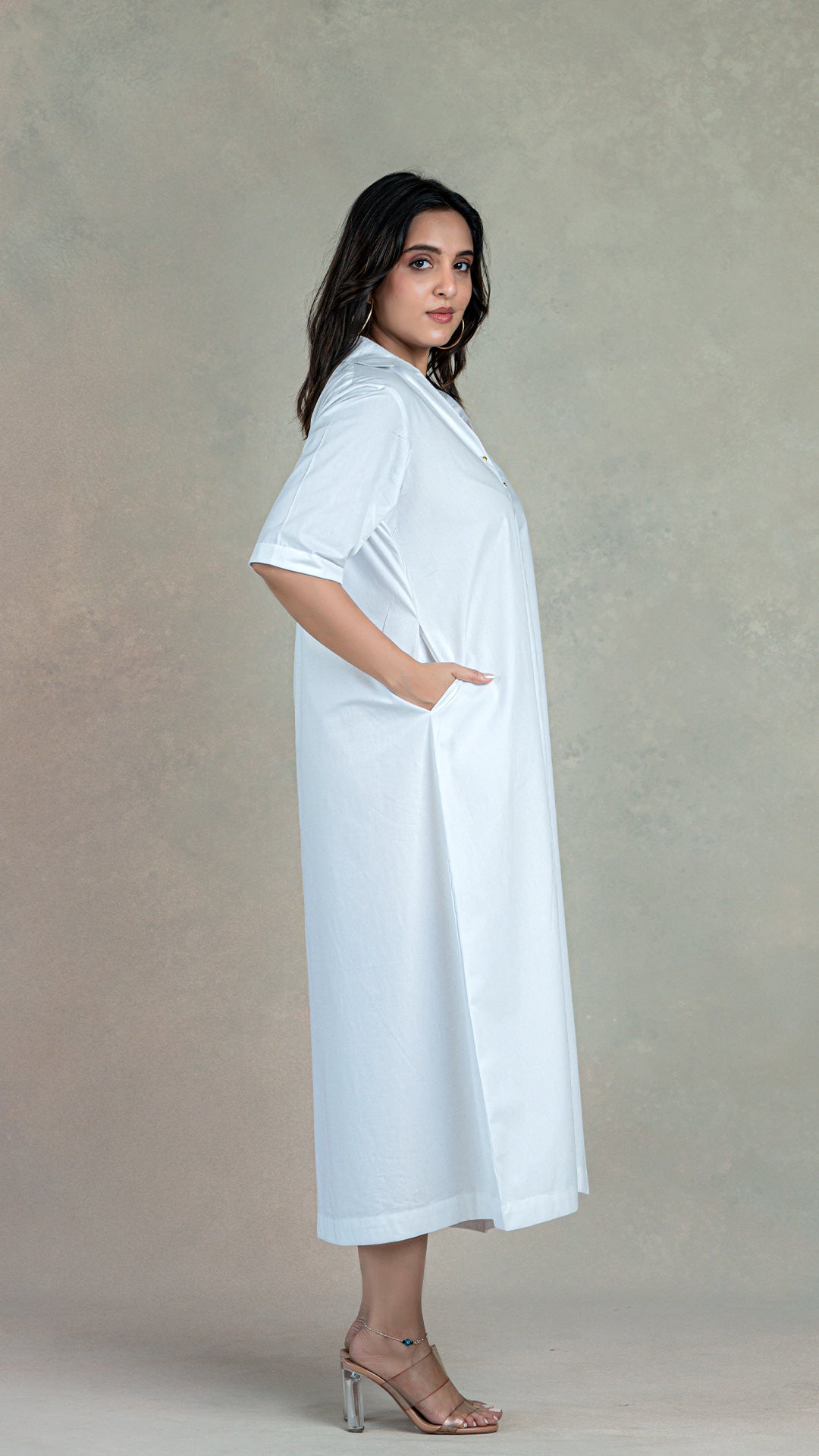 White Organic Cotton Dress - Long