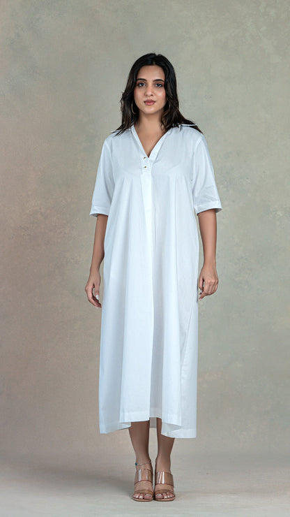 White Organic Cotton Dress - Long