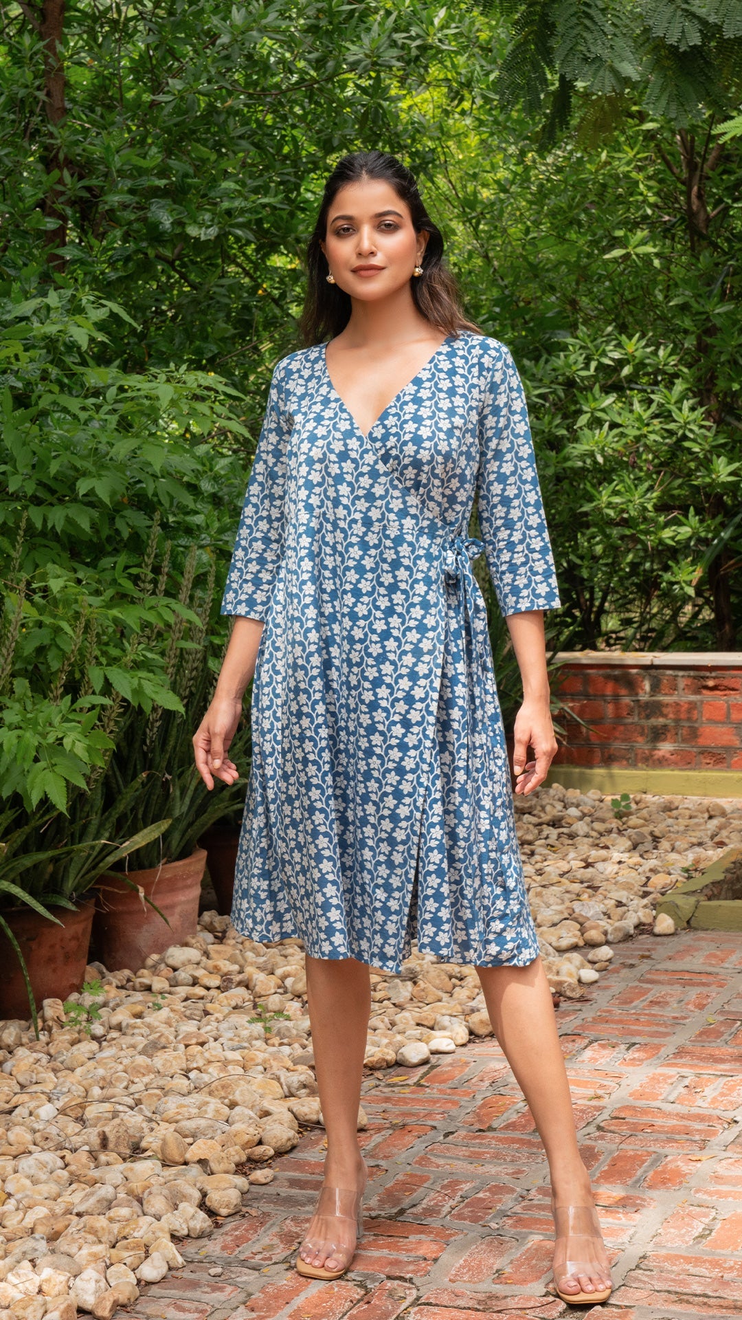 Kim Wrap Dress - Indigo