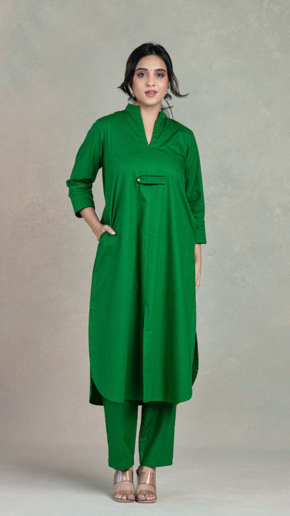 Everyday Organic Cotton Kurta- Green