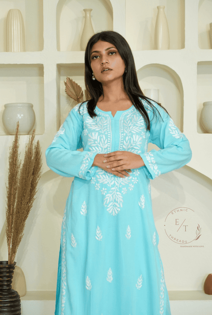 Zainab chikankari set in Blue