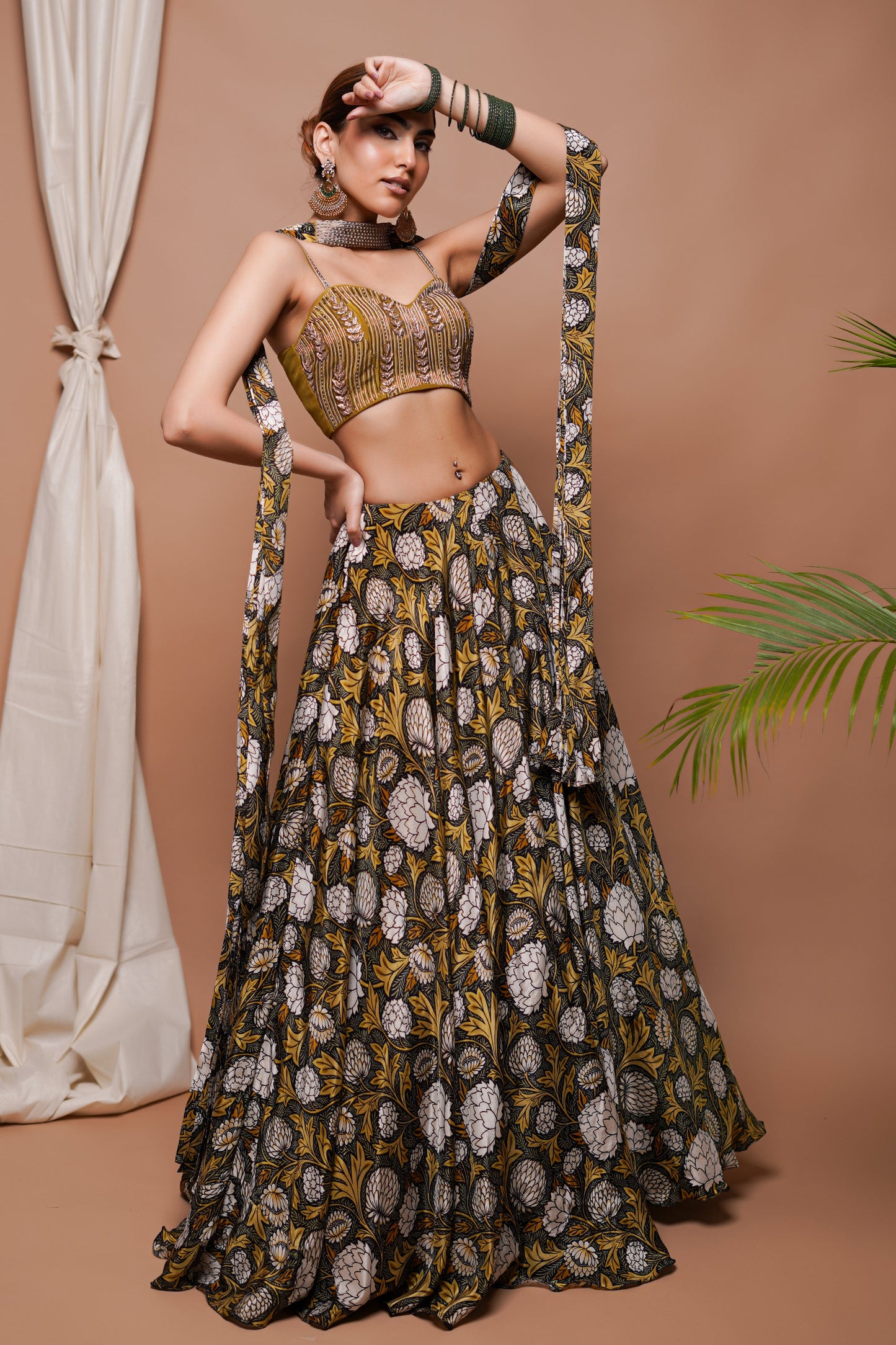 FOREST DIGITAL PRINT LEHENGA SET (SET OF 3)