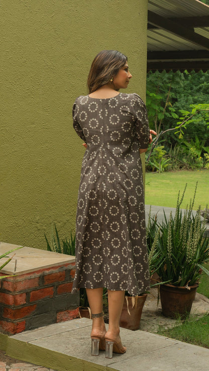 Blake Dress In Cotton - Grey