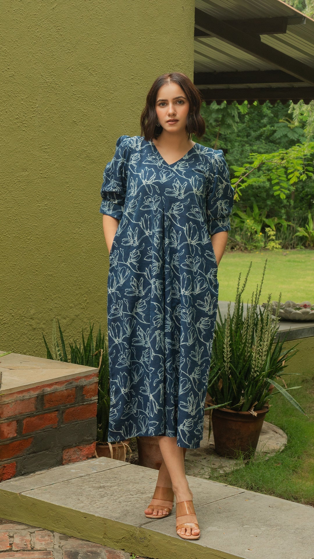 Rihana Dress In Cotton - Indigo