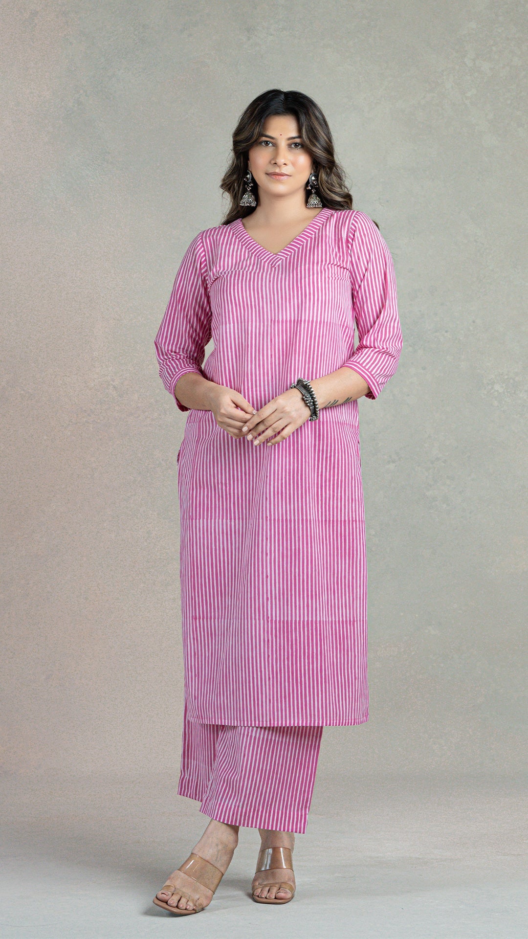 Pink Lining Sanganeri Hand Block Cotton Kurta