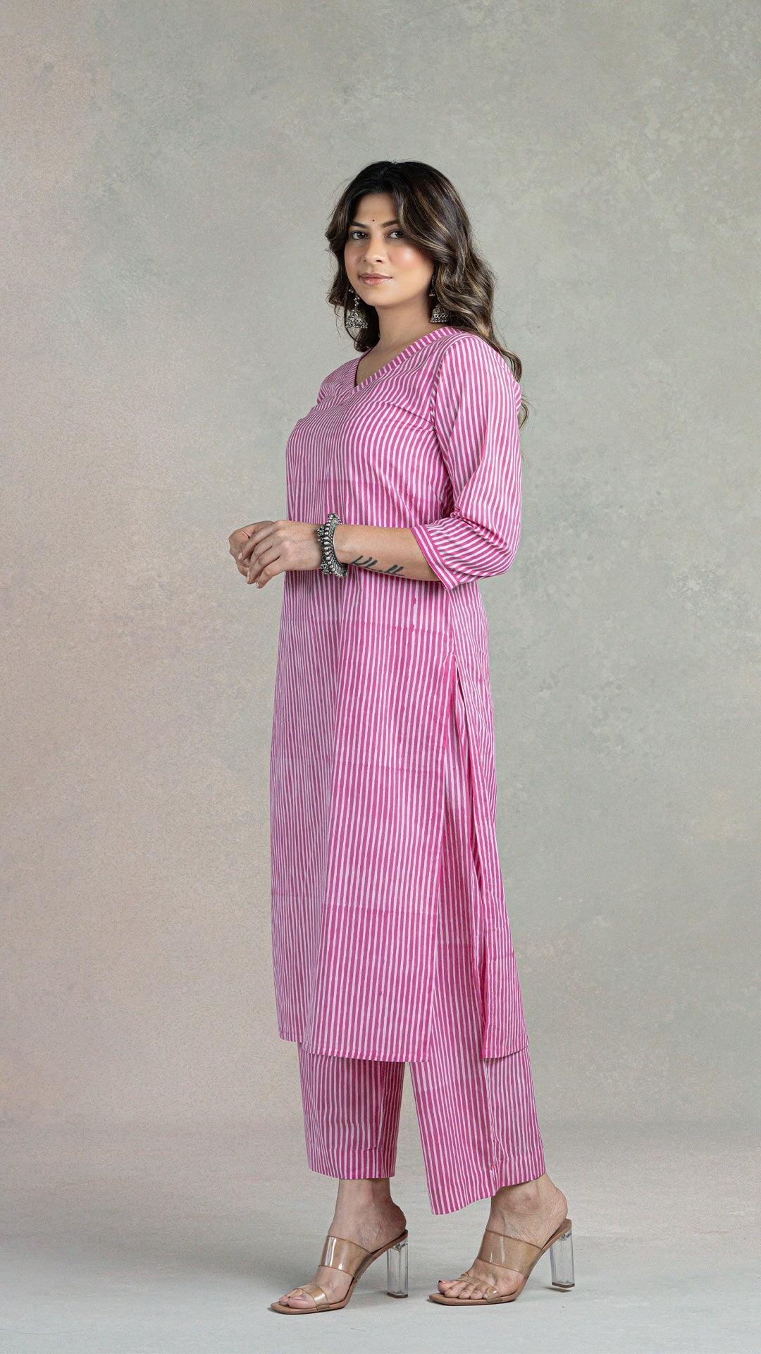 Pink Lining Sanganeri Hand Block Cotton Kurta