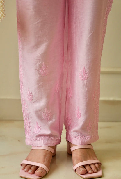 Lily Chikankari co-ord set in Pink