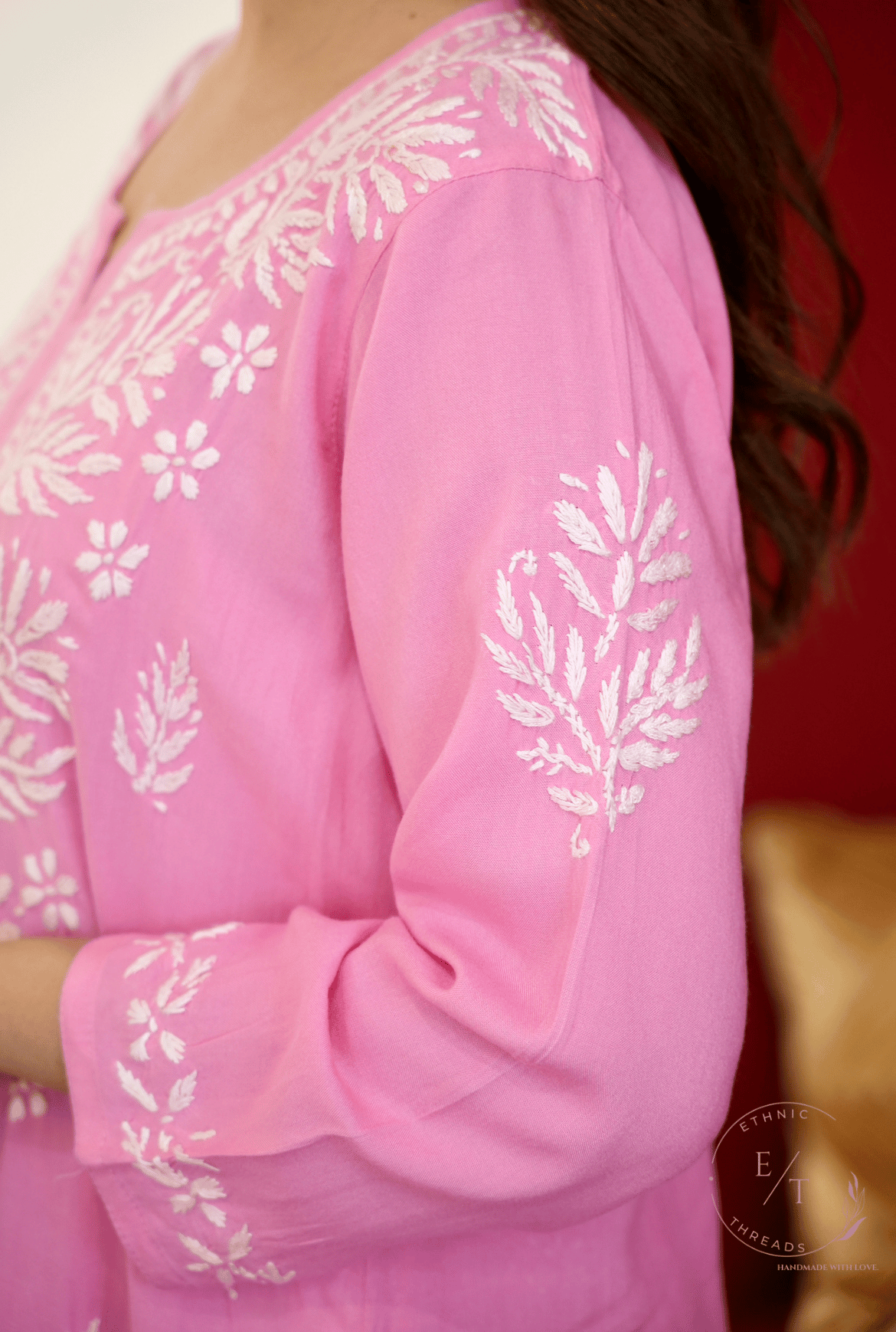 Zainab chikankari set in Pink