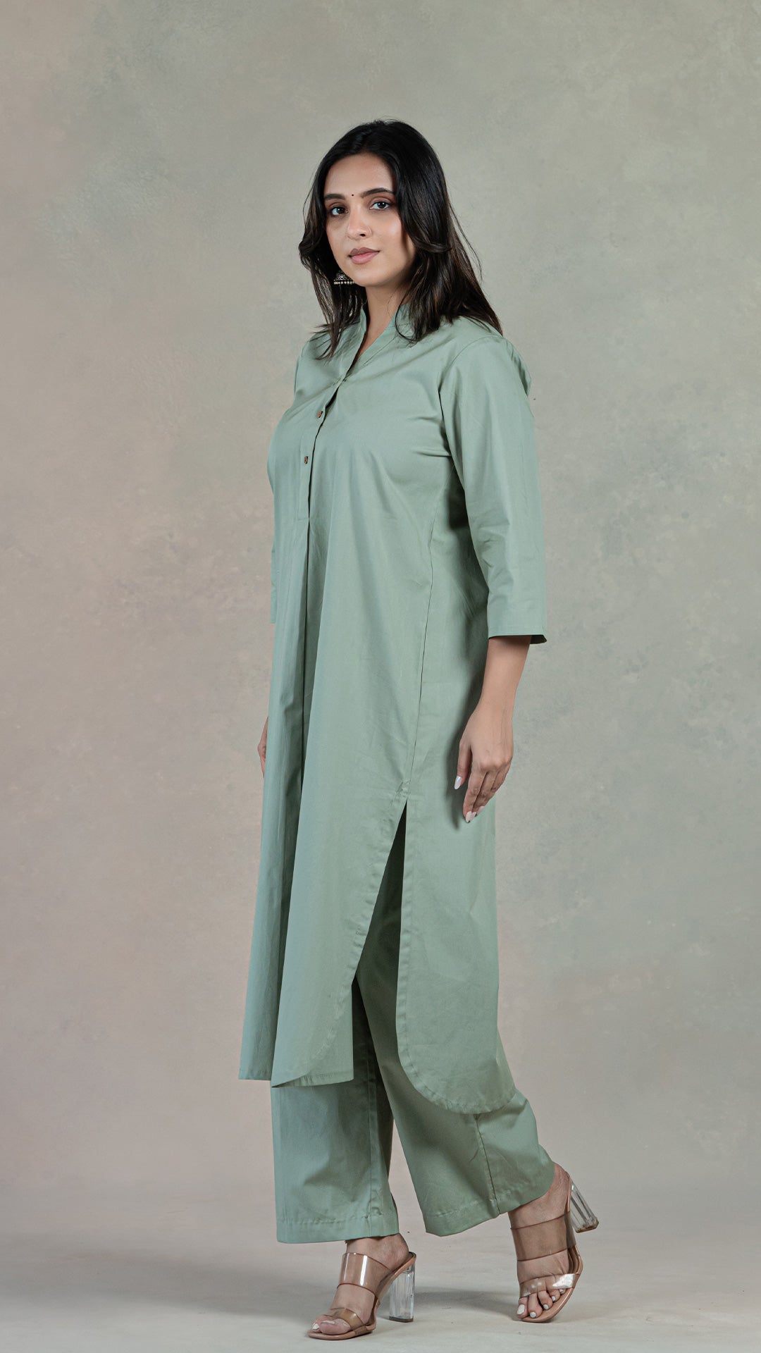 Everyday Organic Cotton Kurta- Sage Green