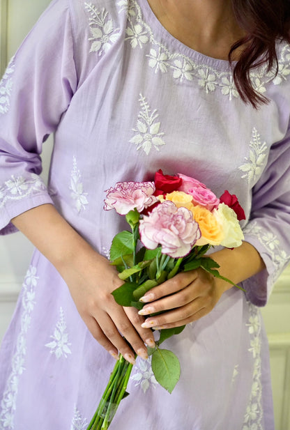 Bela chikankari Co-ord set in Lavender