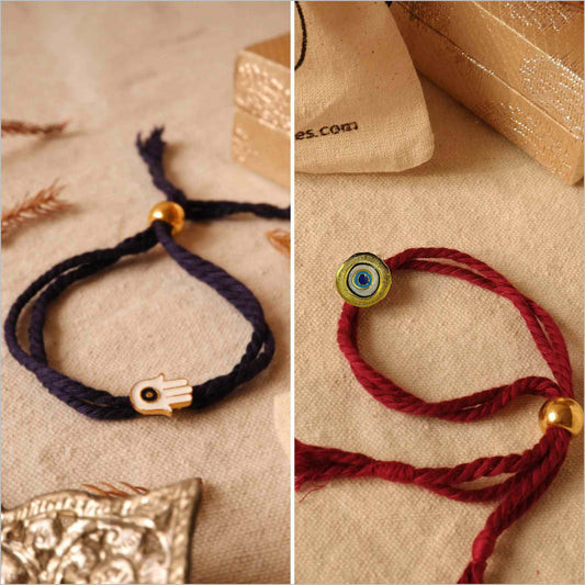 Humsa & Evil eye Rakhis Combo