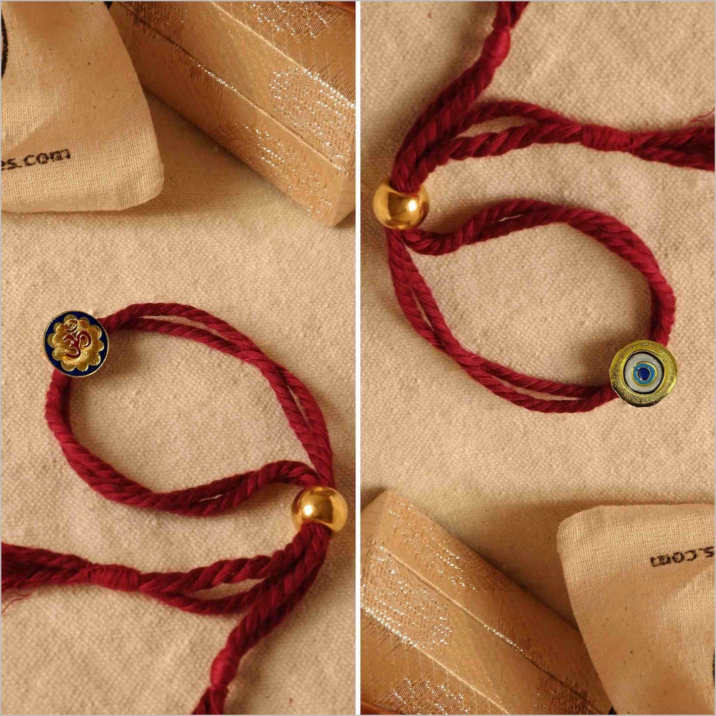 Om & Evil eye Rakhis Combo