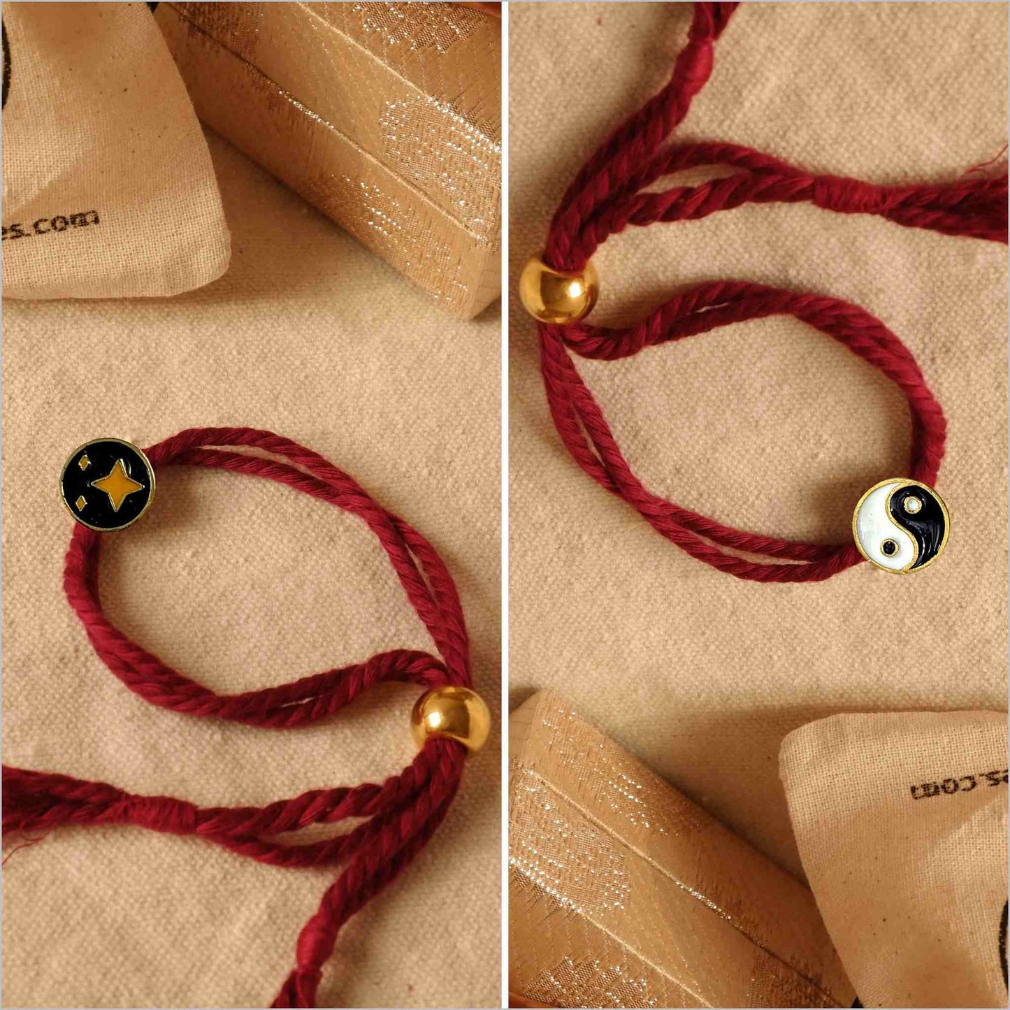 Star & Yin yang Rakhis Combo