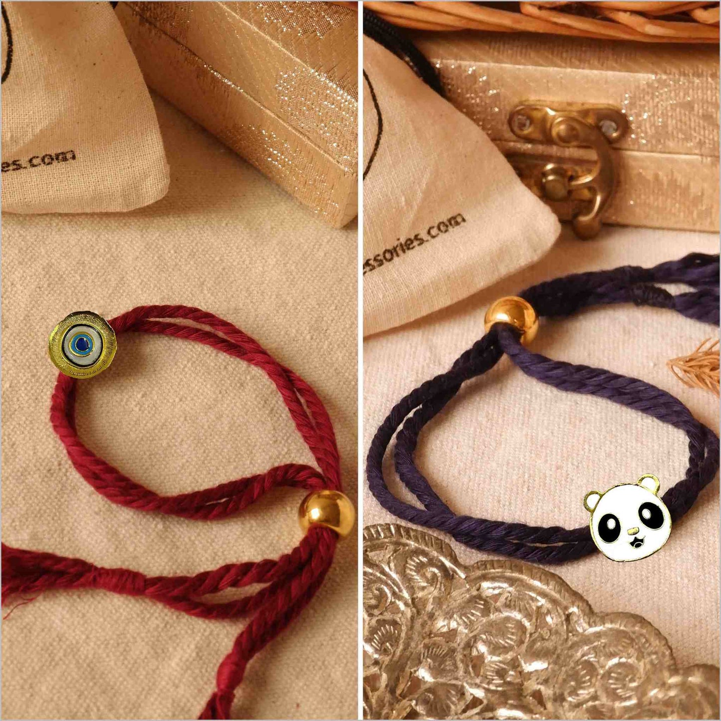 Evil Eye & Panda Rakhis Combo