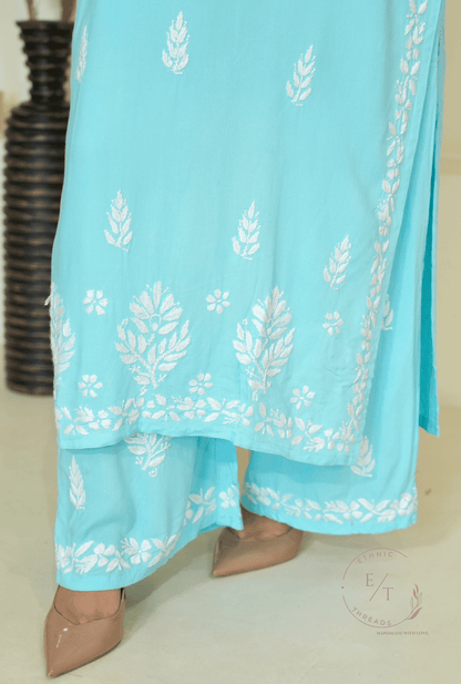 Zainab chikankari set in Blue