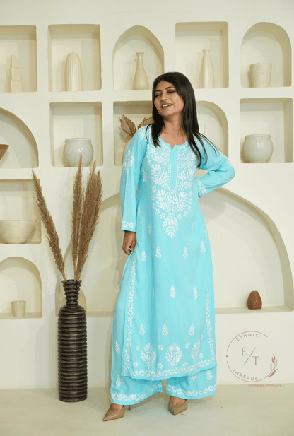 Zainab chikankari set in Blue