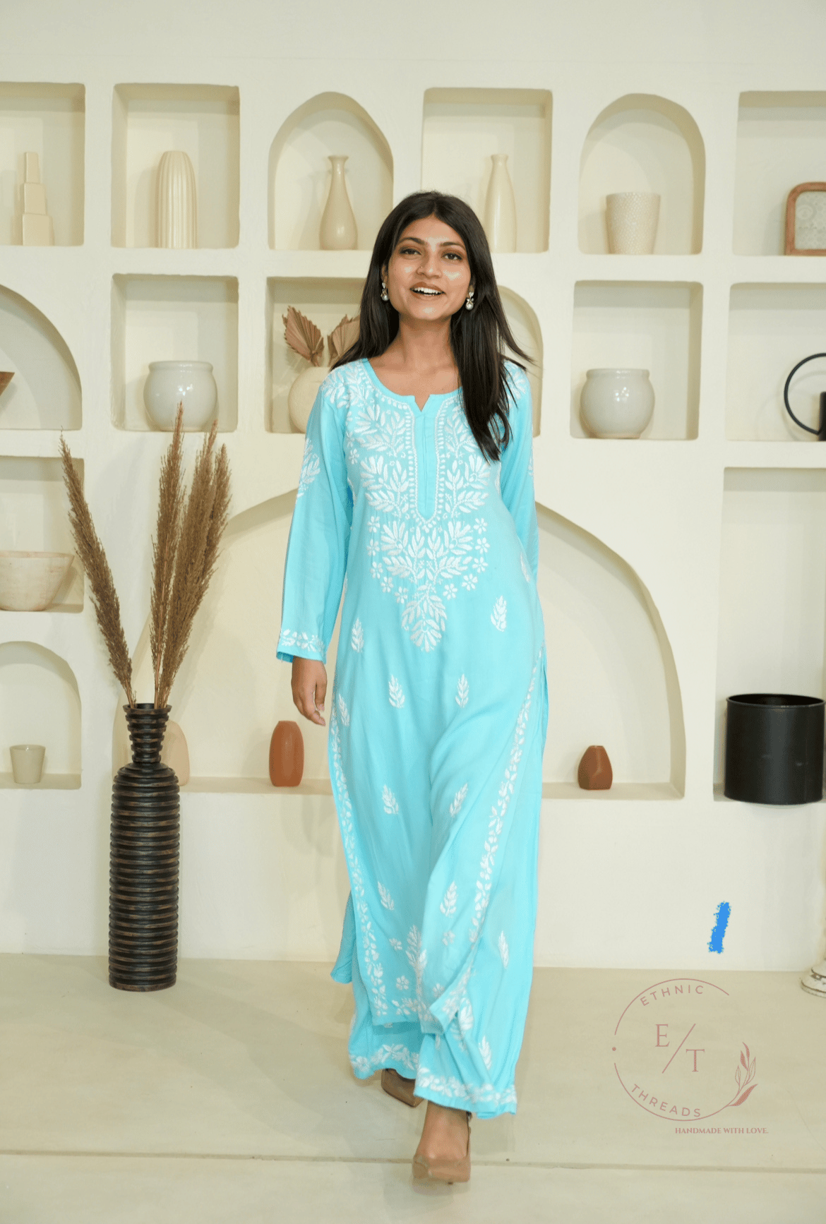 Zainab chikankari set in Blue