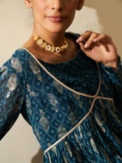 Majestic Blue Sharara Set