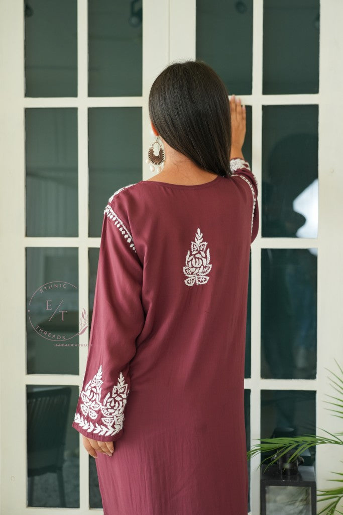 Miraya Chikankari modal set in Brown