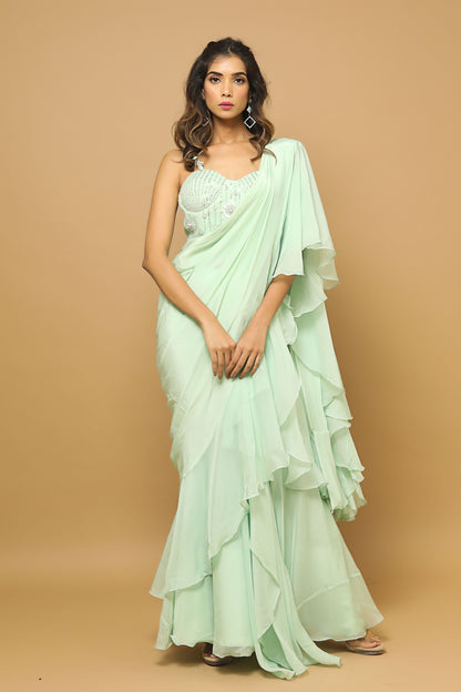 Ruffle Saree (Set Of 2)