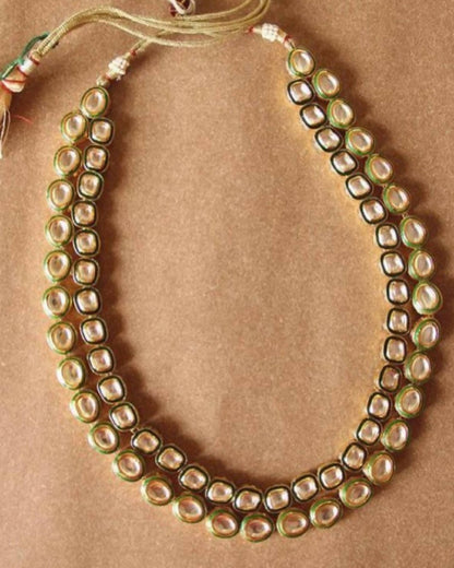 INAYAT - DOUBLE-LAYER LONG POLKI NECKLACE