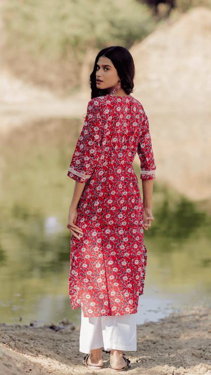 Sara Hand Block Kurta