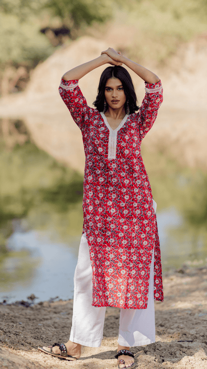 Sara Hand Block Kurta