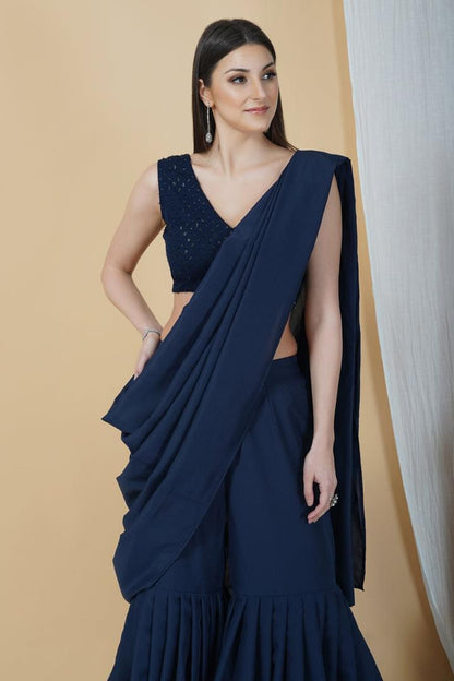 Midnight Blue Ready to Wear Saree