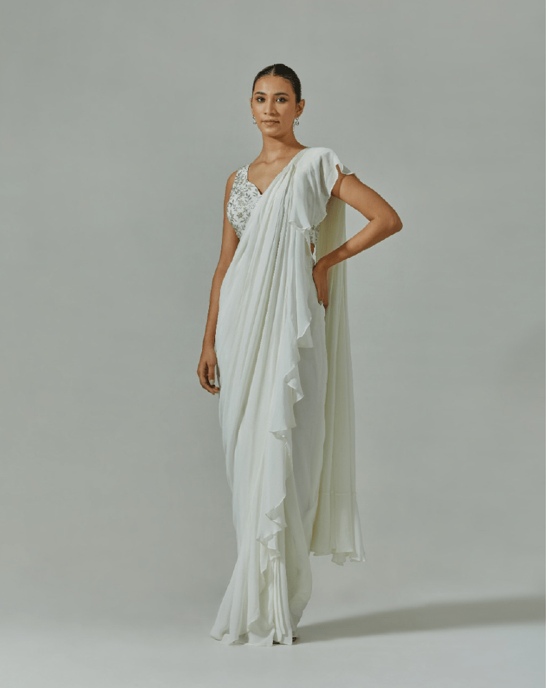 Pearled Ivory Sari