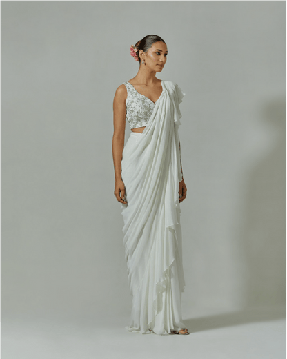 Pearled Ivory Sari