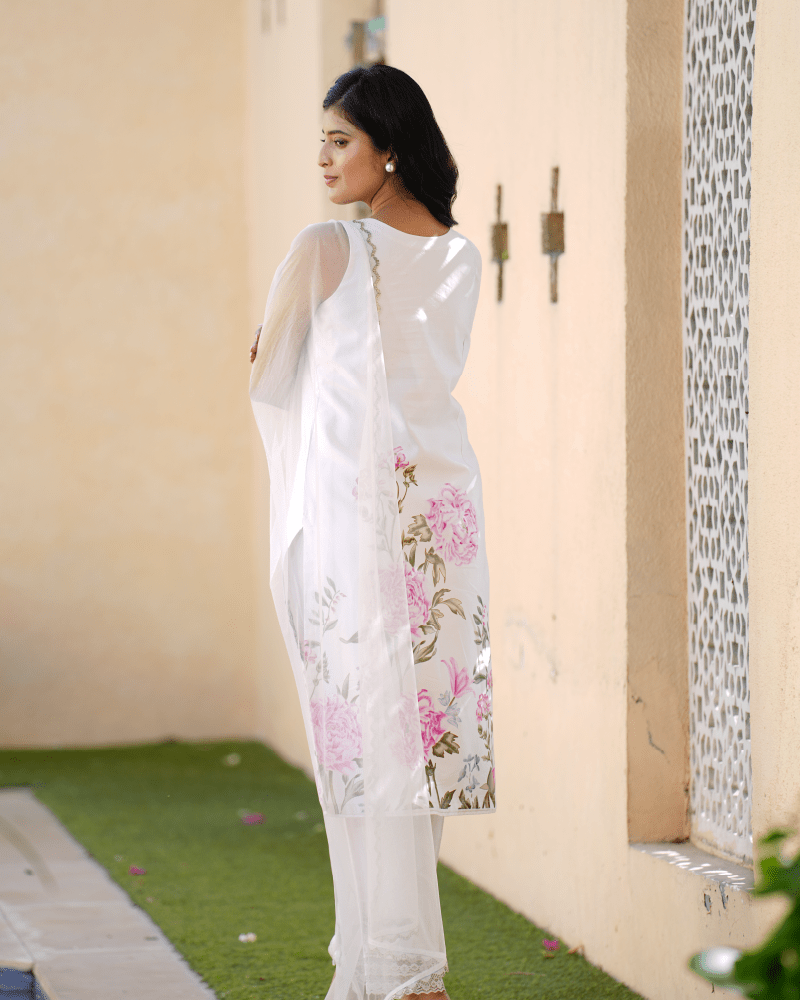 Ivory Floral Kurta Set