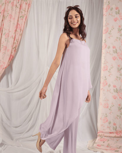 Lavender fog Asymmetrical Tunic and Pants