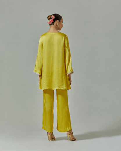 Misted Yellow suit set with straight pants