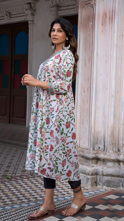 Anika Sanganeri Hand Block Cotton Kurta