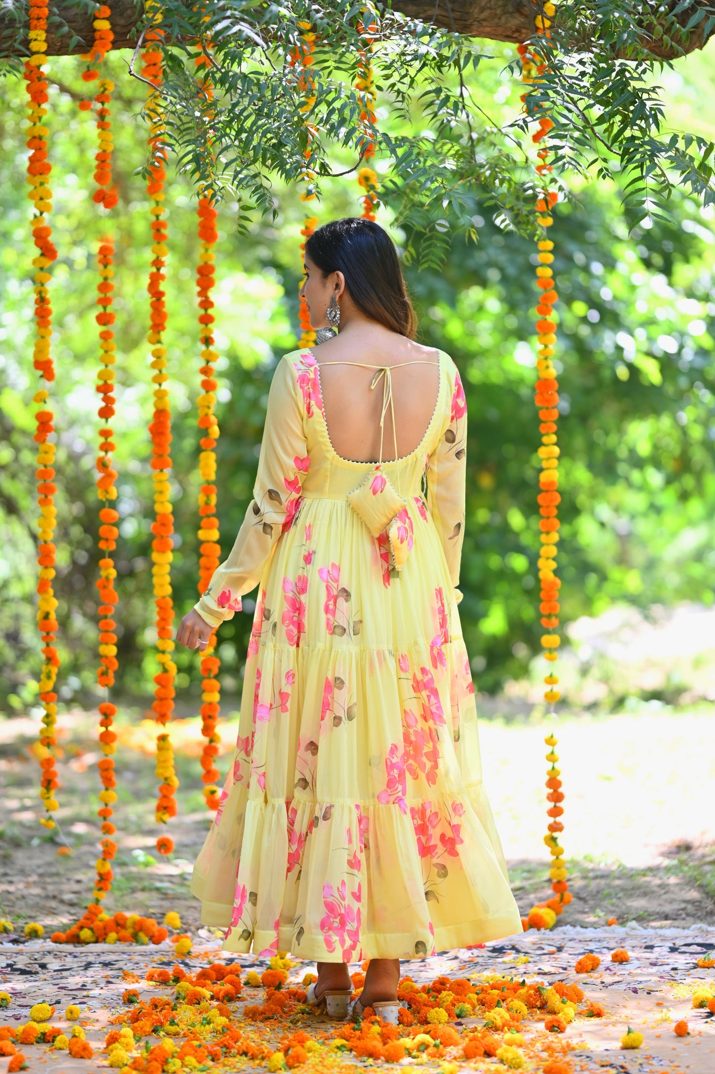 Yellow Daisy Anarkali