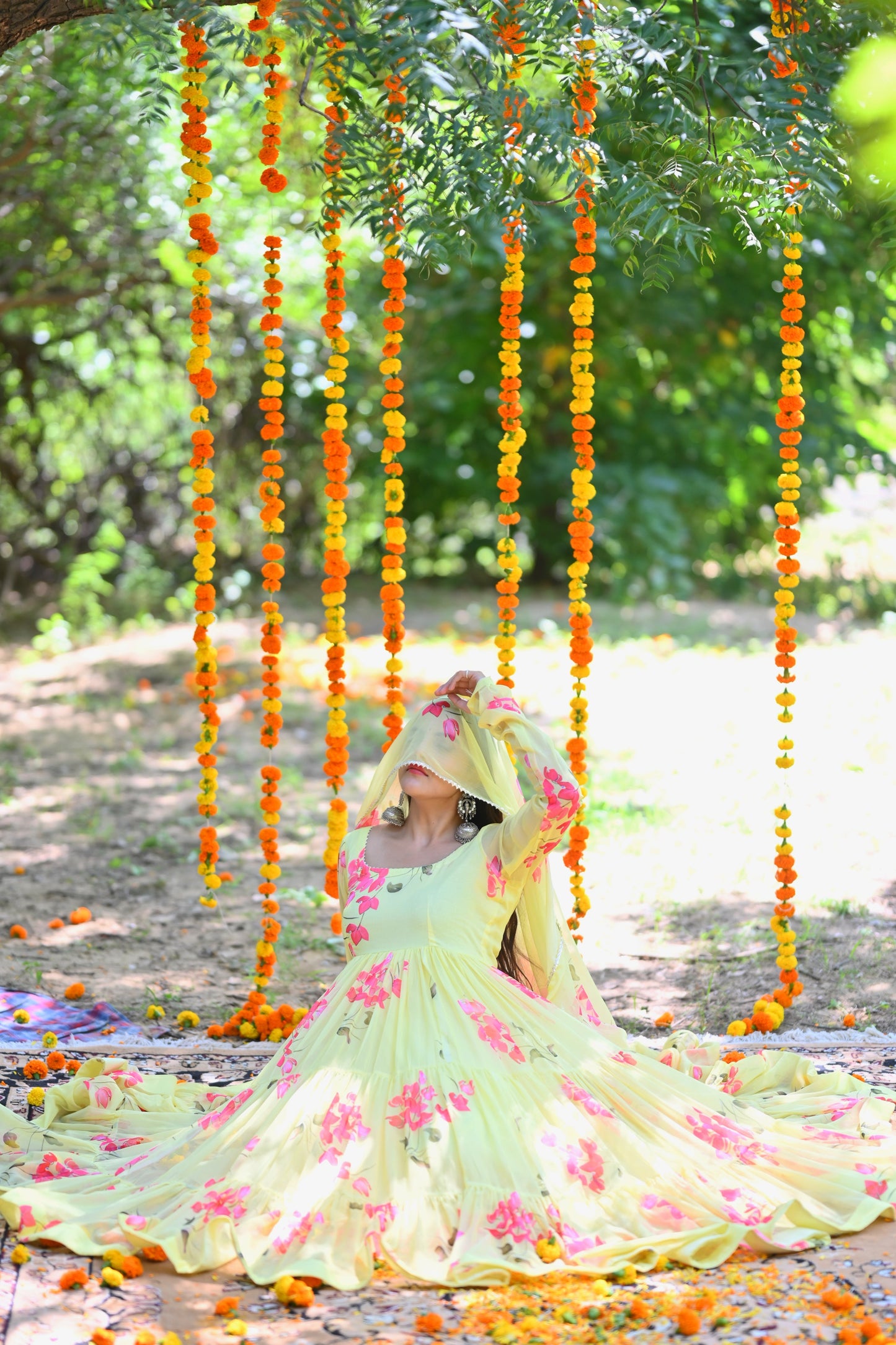 Yellow Daisy Anarkali