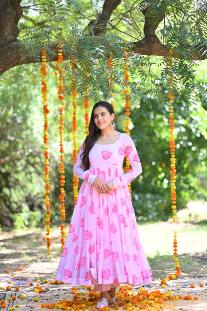 Pink Pankhudi Anarkali