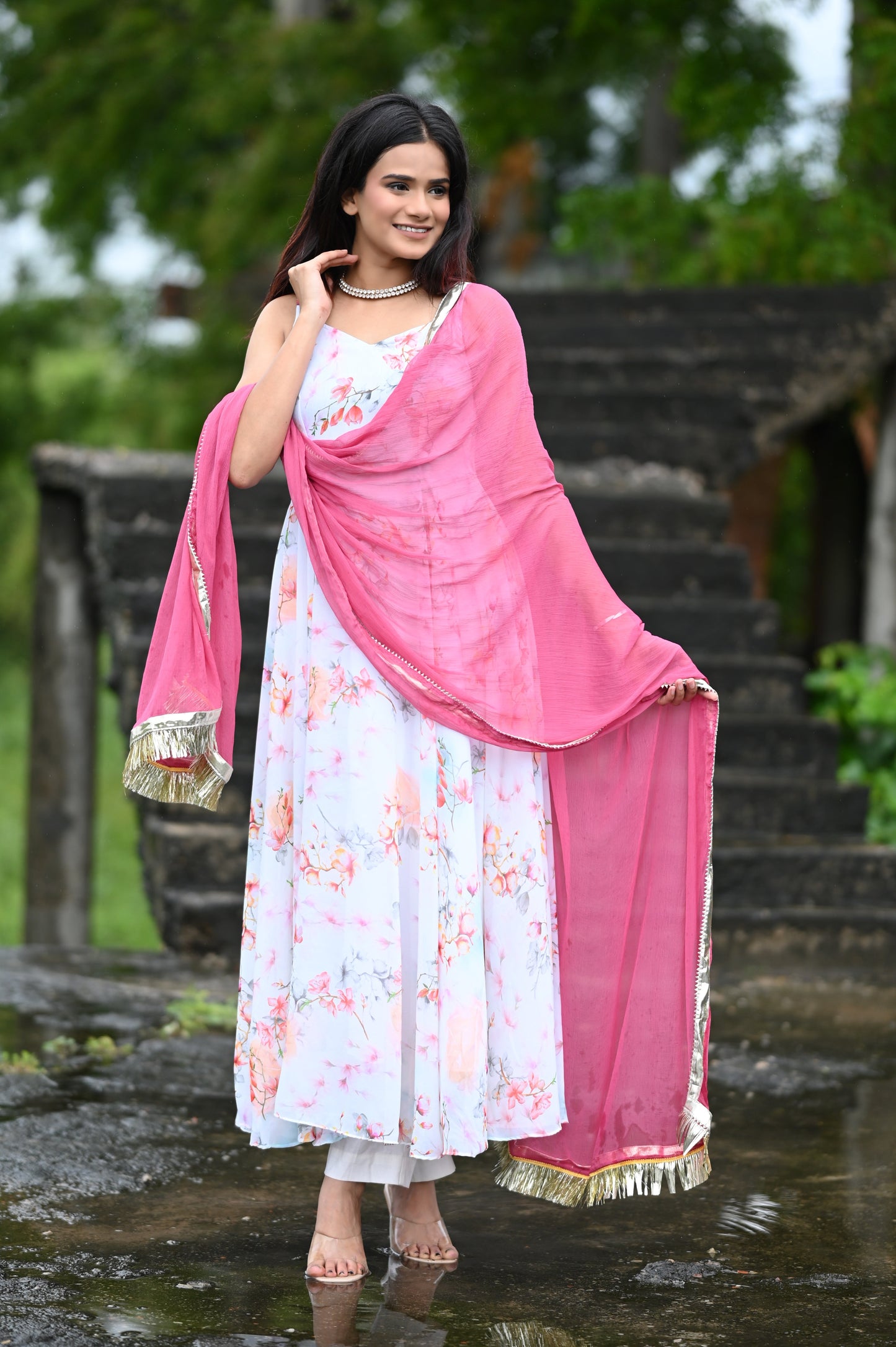 Maaya Flower Printed Anarkali