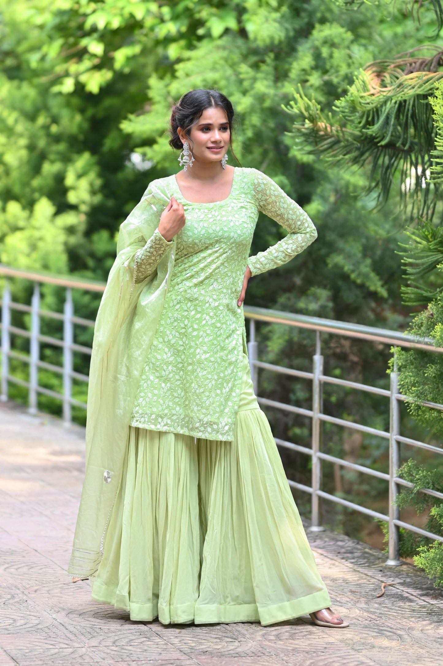 Pistachio Green Sharara Set