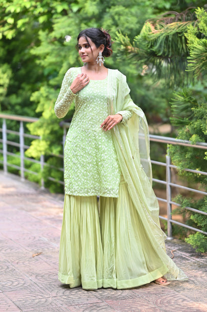 Pistachio Green Sharara Set