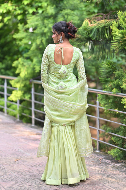 Pistachio Green Sharara Set