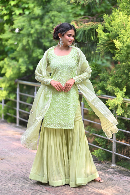 Pistachio Green Sharara Set