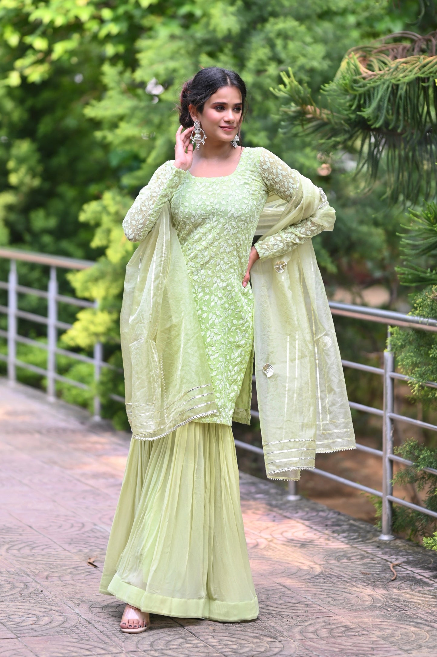 Pistachio Green Sharara Set