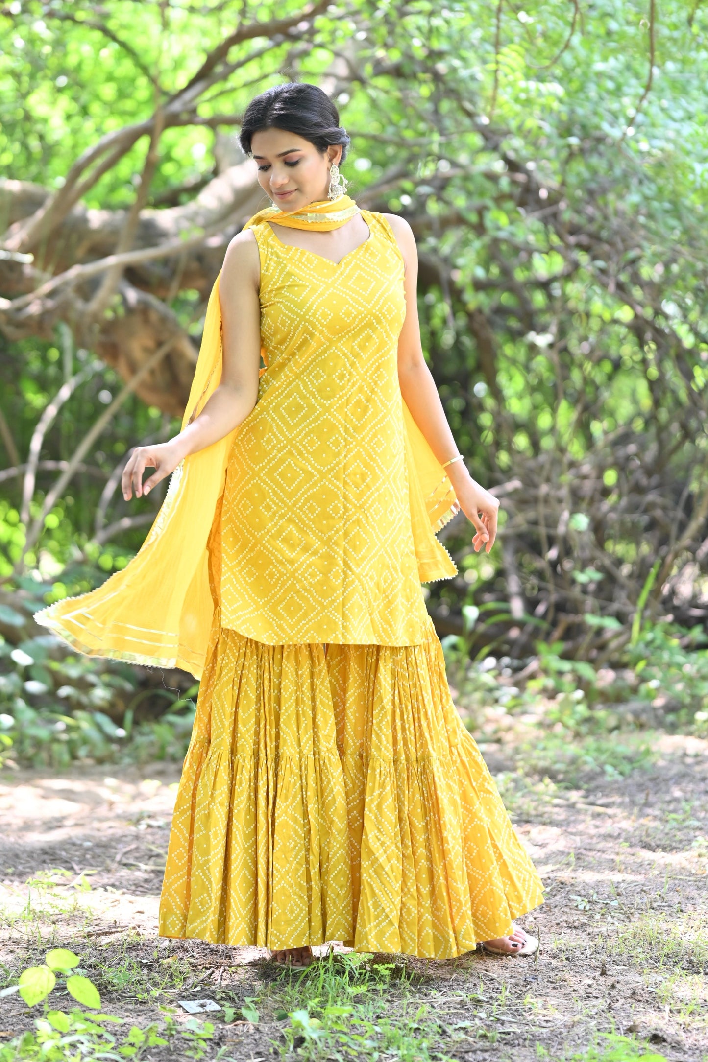 Yellow Rose Sharara Set